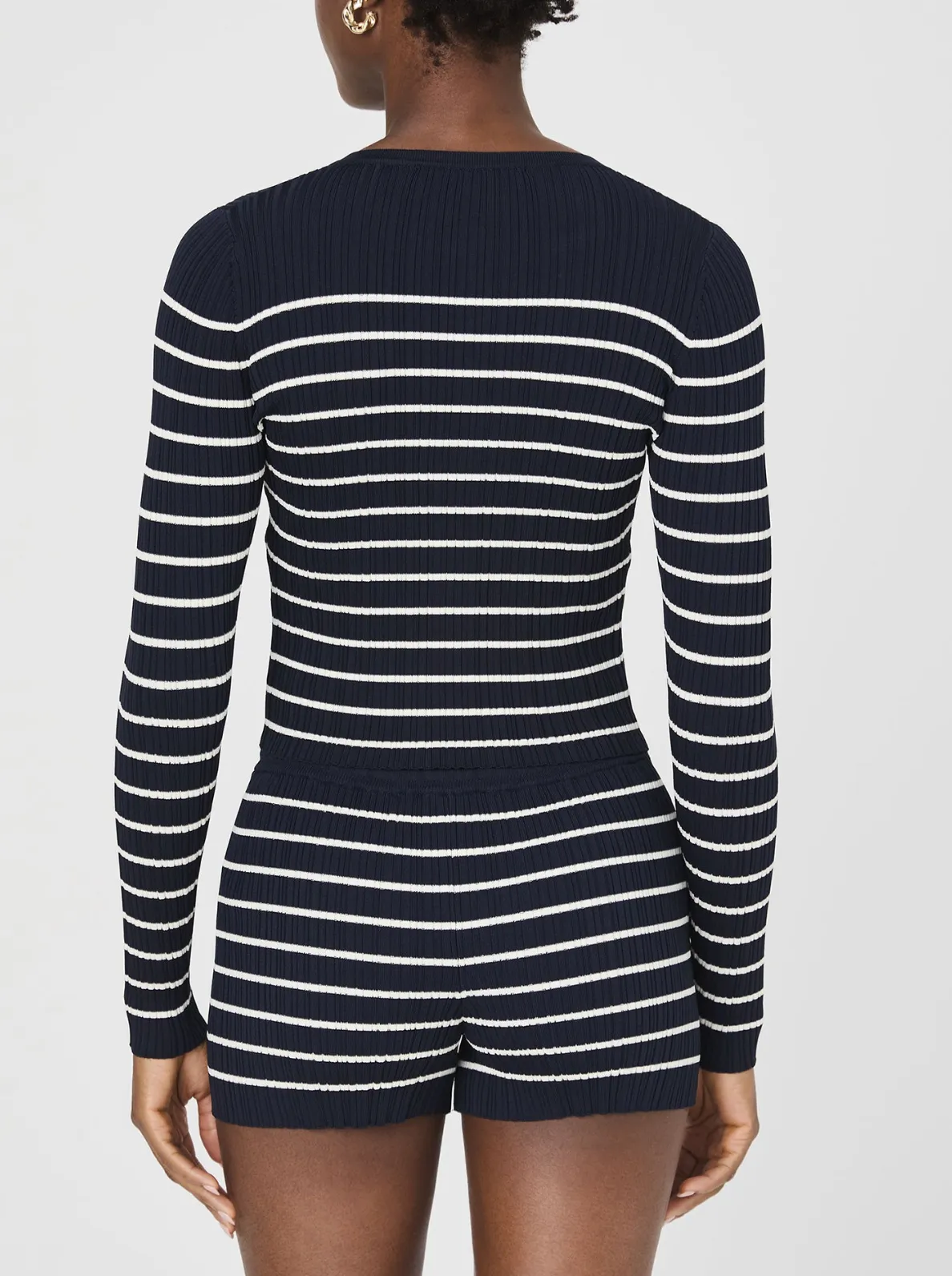 FRENCH CONNECTION CRINKLE KNIT CREW NECK CARDIGAN