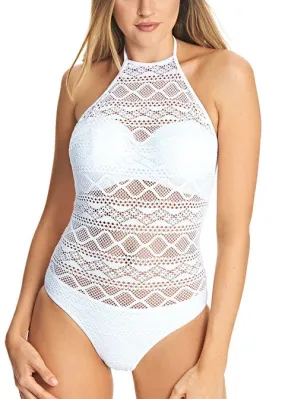 Freya Sundance Underwire High Neck Cutout Suit, White