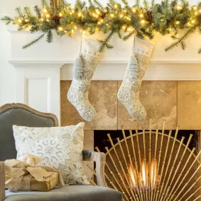 Frosty Flakes Beaded Stocking