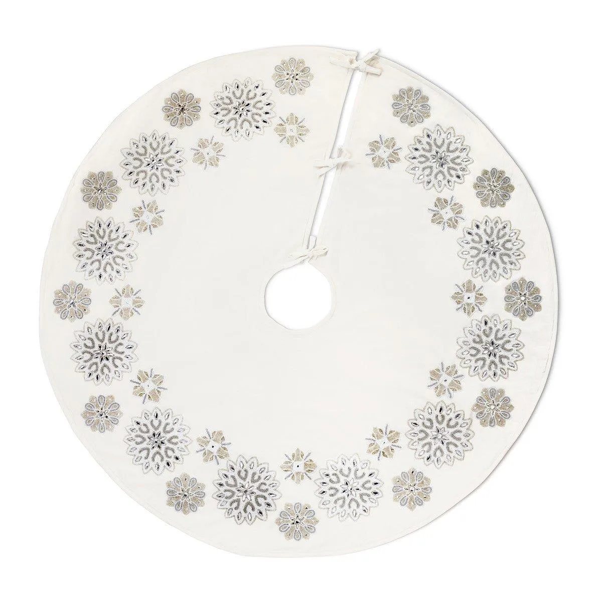 Frosty Flakes Beaded Tree Skirt