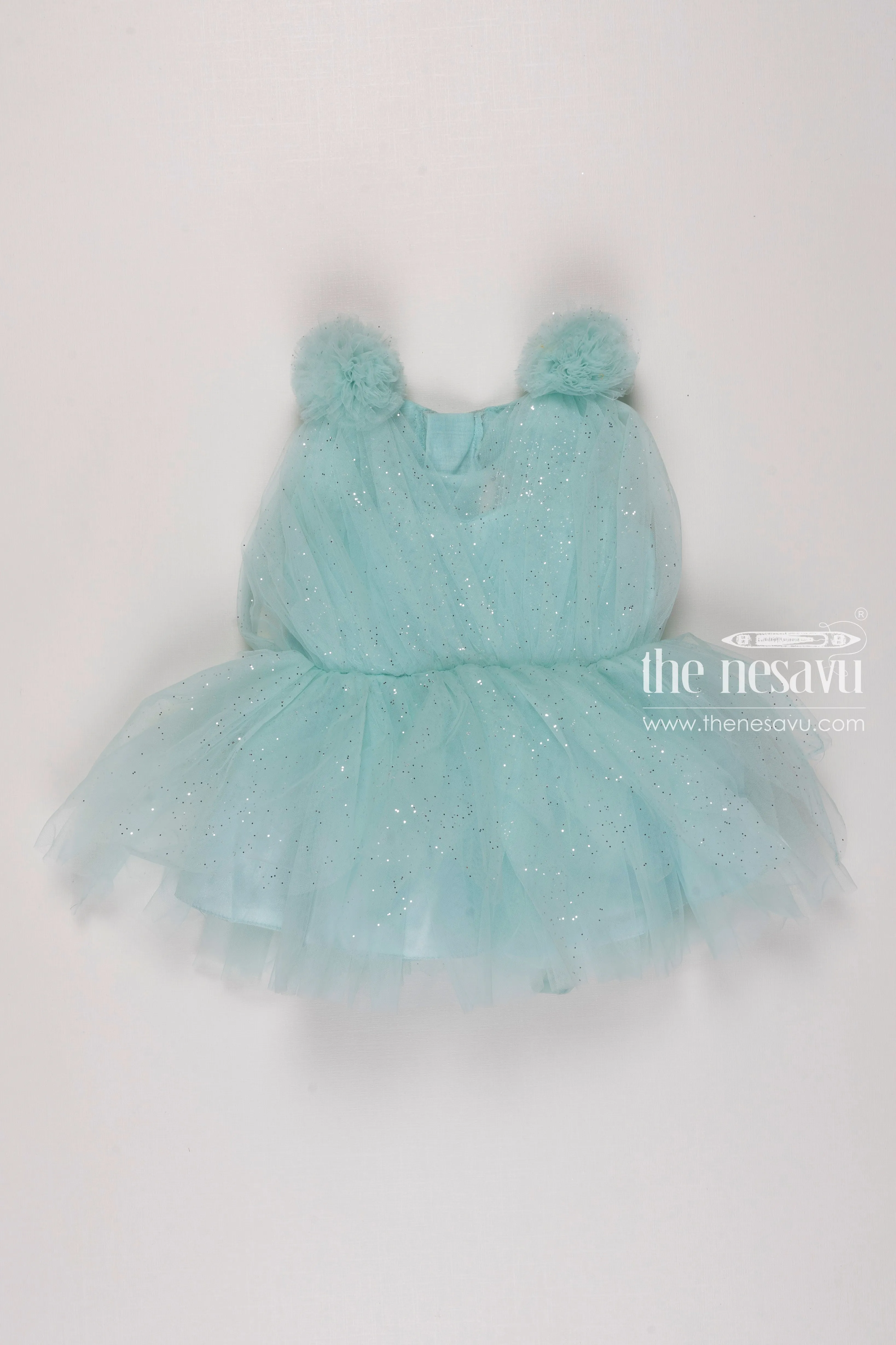 Frozen Fantasy Ice Blue Tutu Party Wear Dress Set for Girls