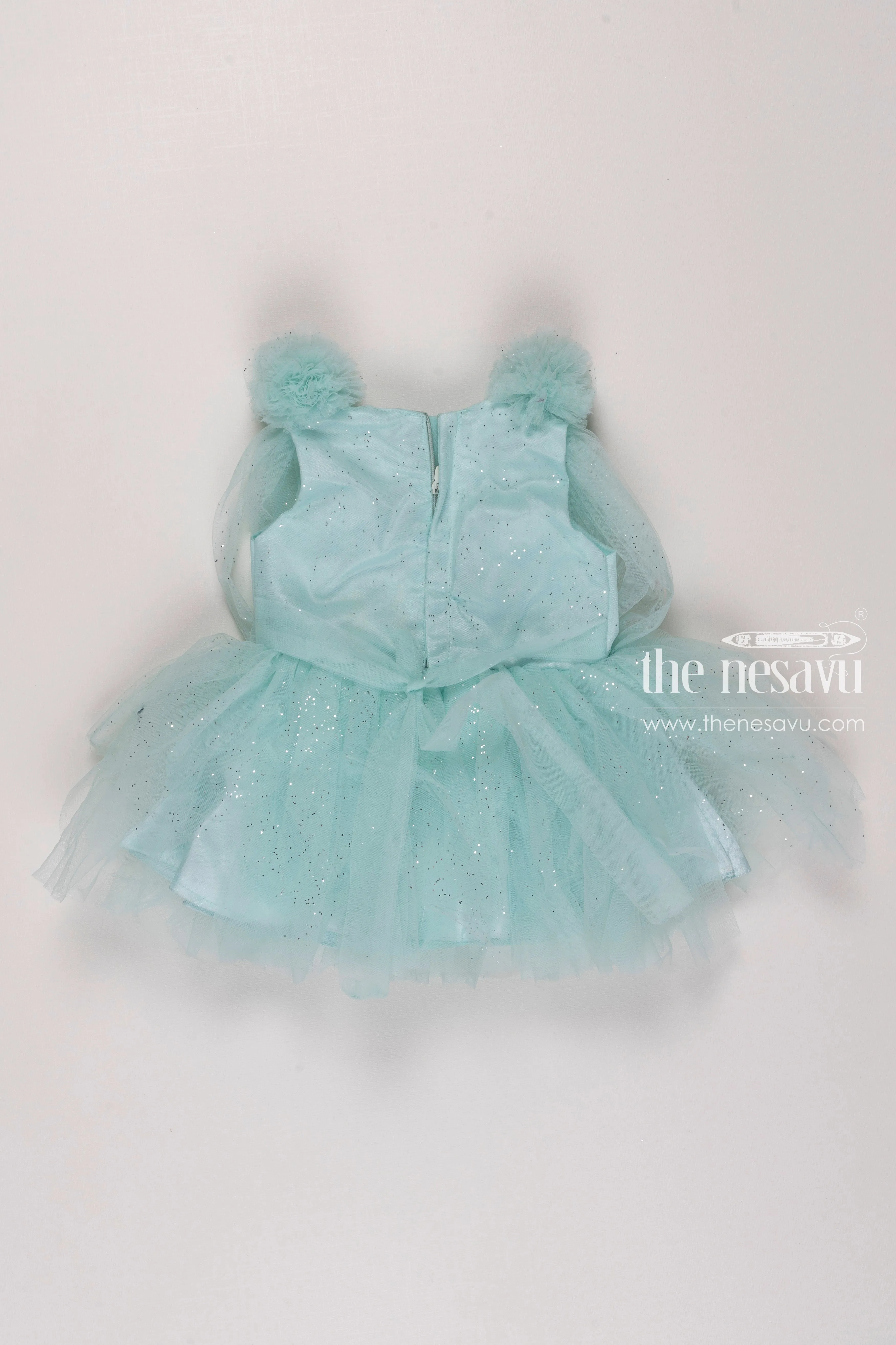 Frozen Fantasy Ice Blue Tutu Party Wear Dress Set for Girls