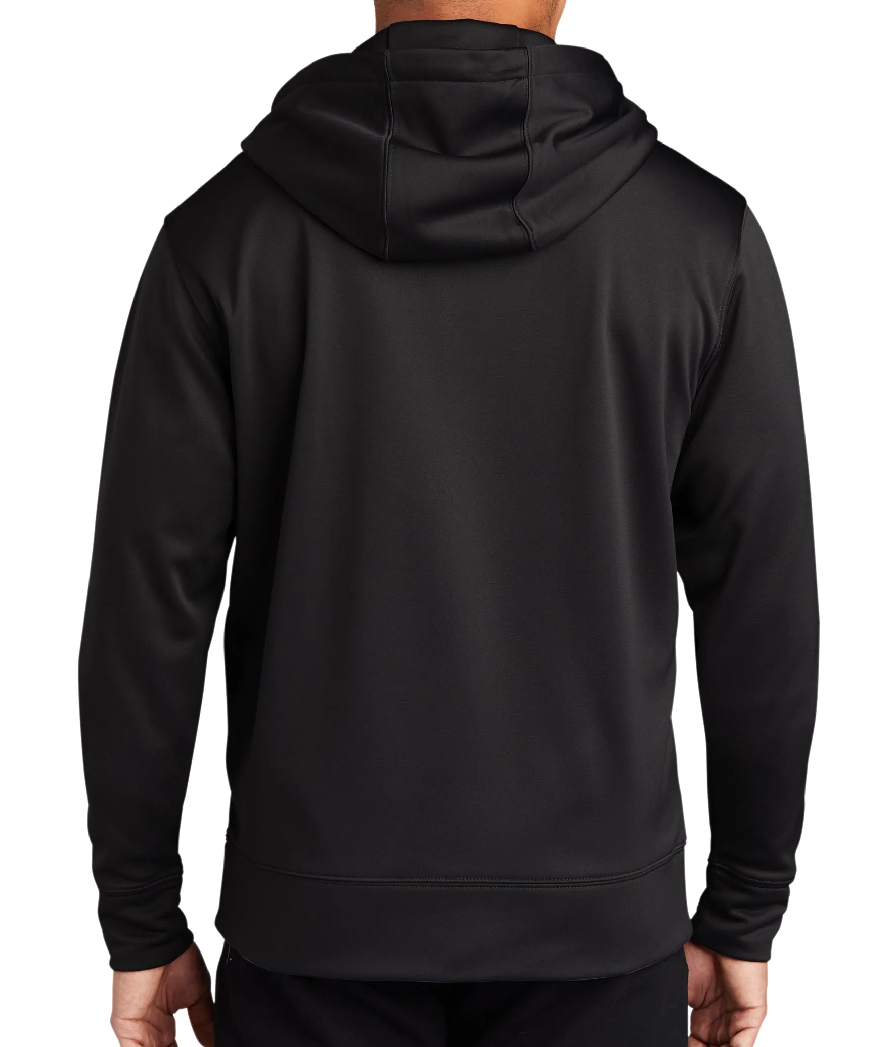 Full Zip Polyester Hoodie Unisex Sweatshirt. Plain Back