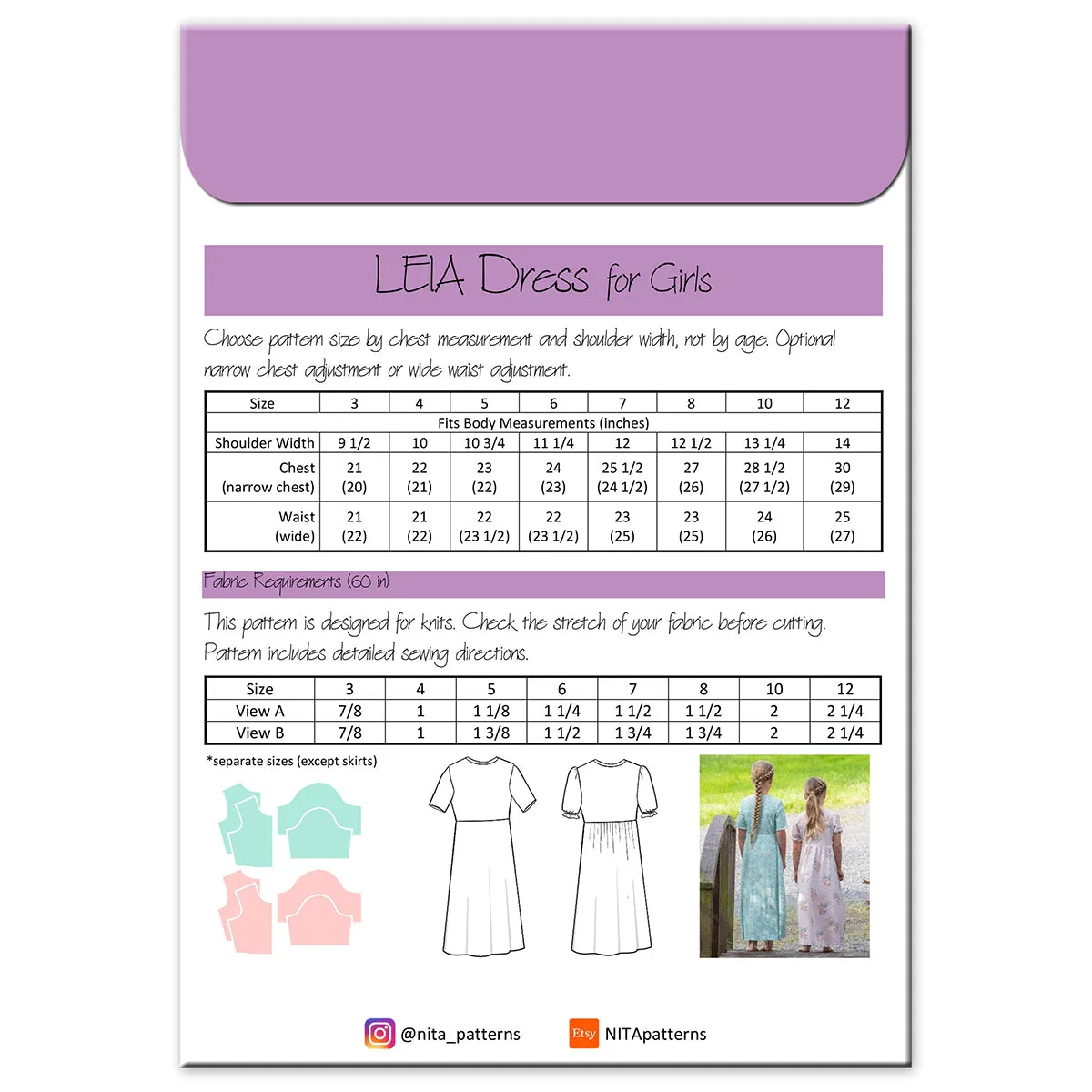 Girls' Leia Knit Dress Pattern
