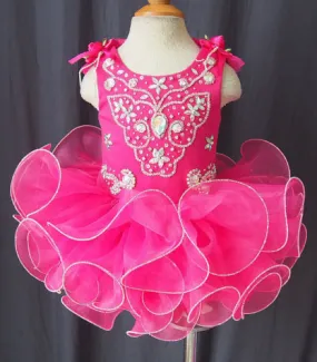 Glitz Beaded Bodice Little Girl/Baby/Child/Toddler Cupcake Pageant Dress