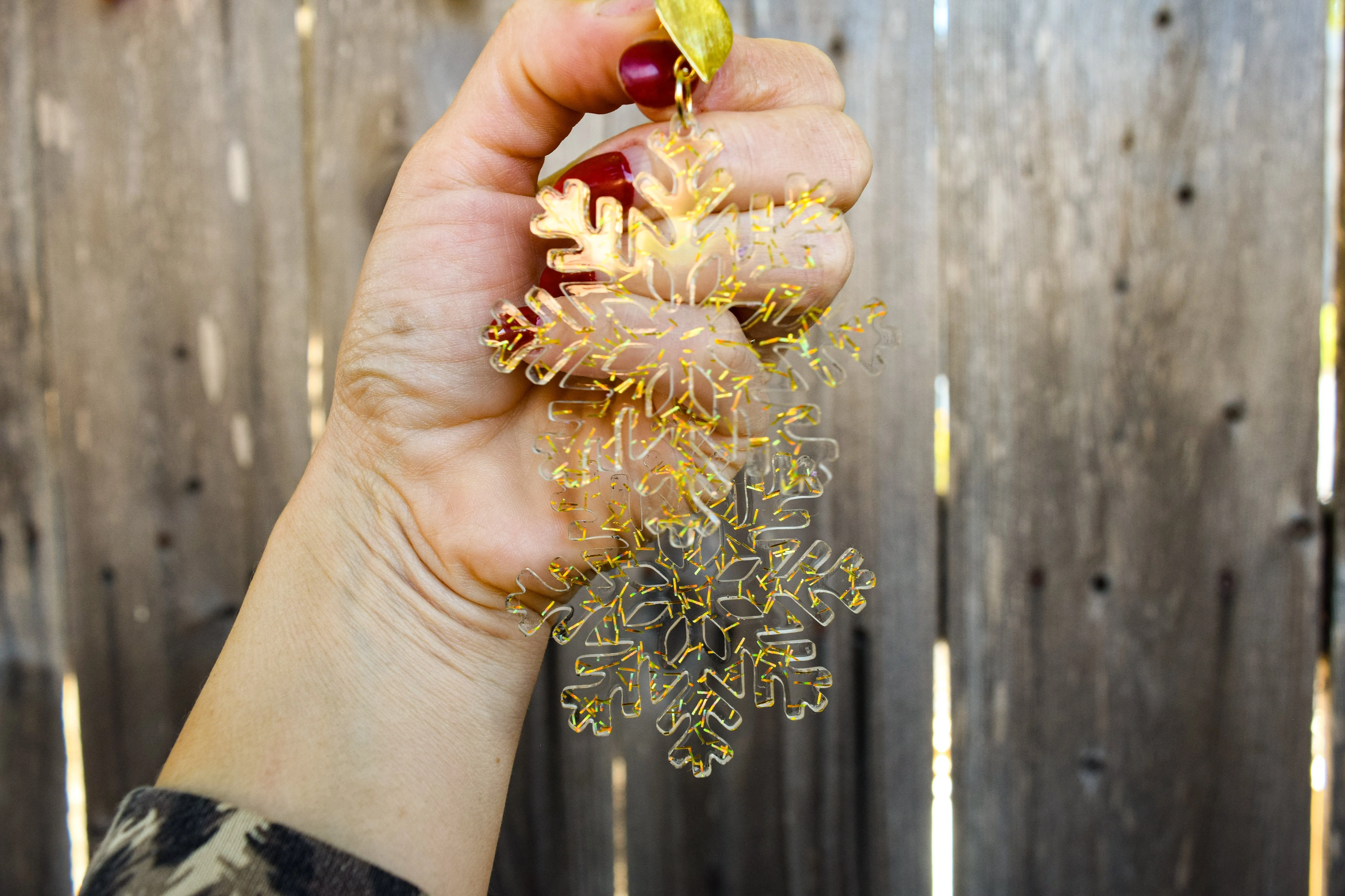 Gold Snowflake Earrings