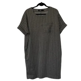 grey pinstripe tunic dress - US 14