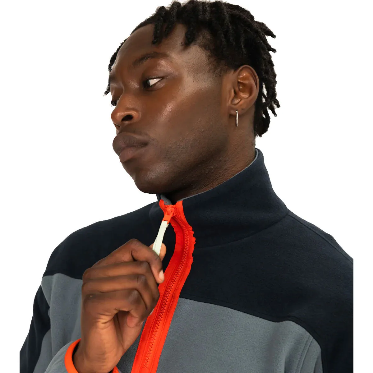 Gym Coffee Half Zip Polar Fleece - Mens - Stone Blue
