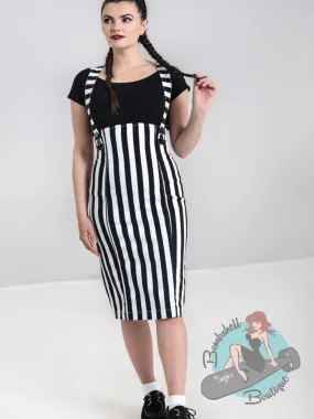 Hell Bunny Otho Black and White Pencil Skirt