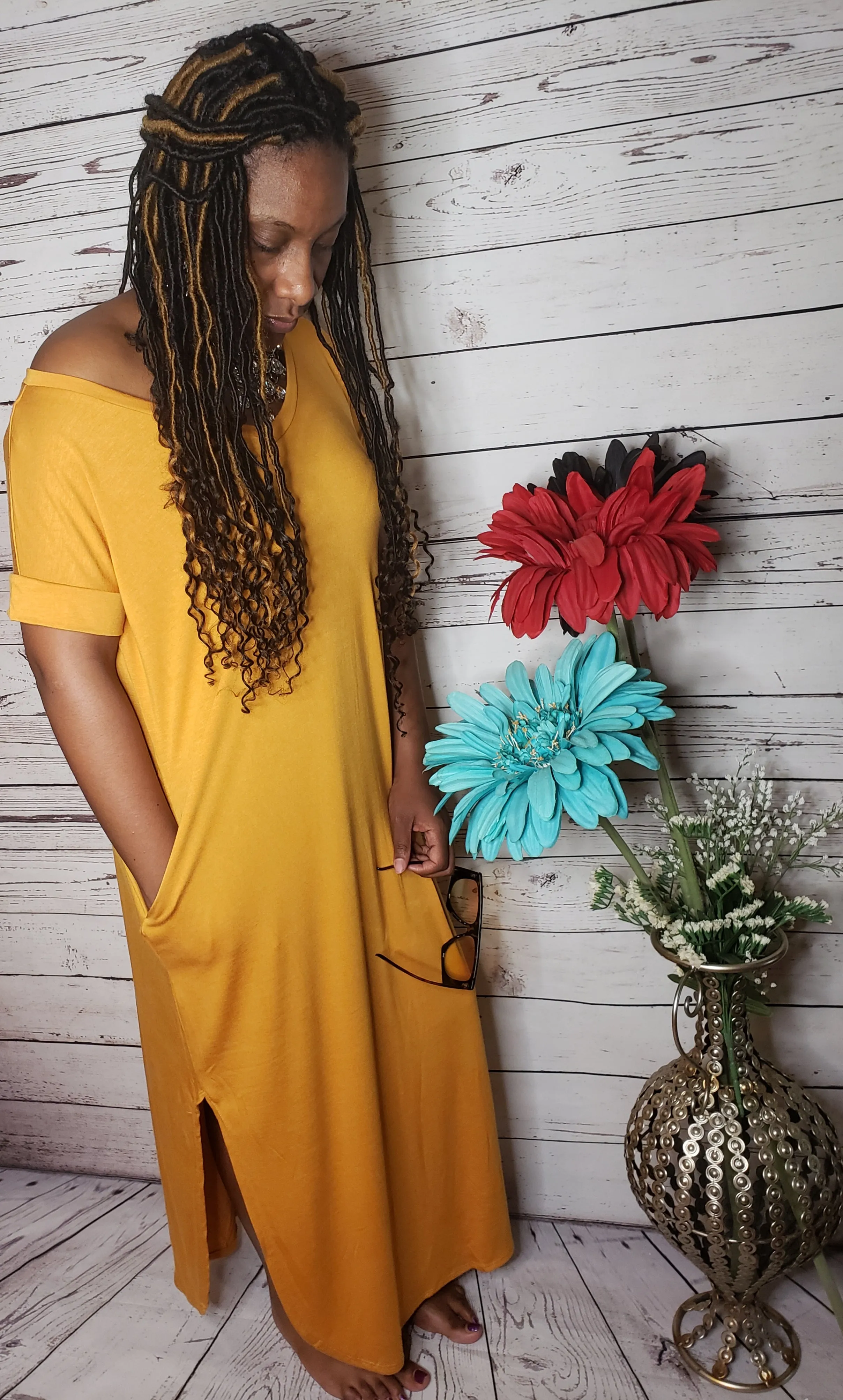 I Am Purposed Dress (Ash Mustard)