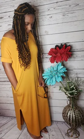 I Am Purposed Dress (Ash Mustard)
