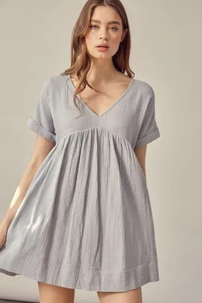 I Need You More Cloud Blue V-Neck Romper Dress