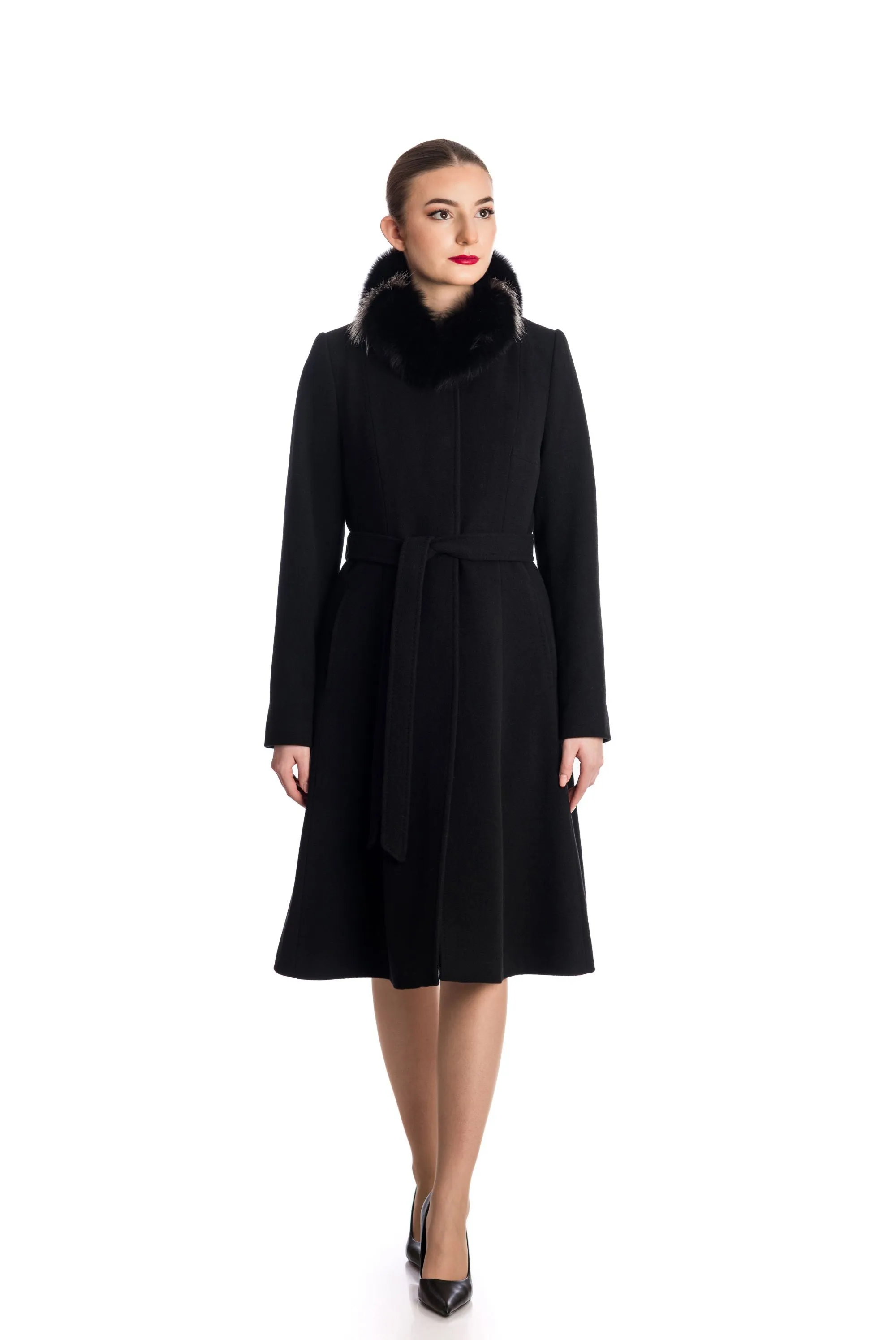 IDD-A1305-02-P1F BLACK WOOL COAT
