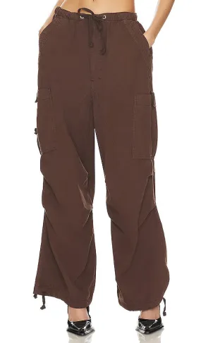 Jaded London Parachute Cargo Pants in Brown