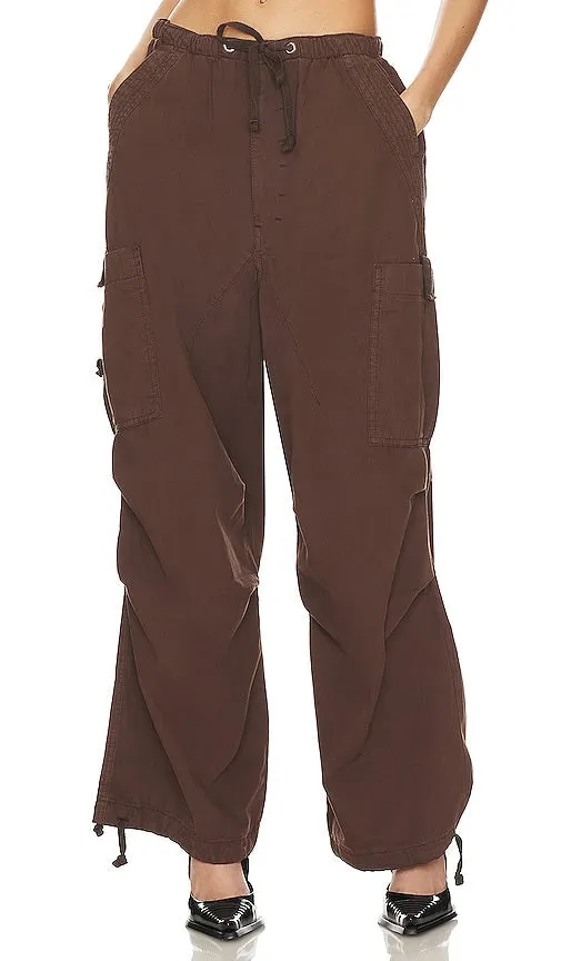 Jaded London Parachute Cargo Pants in Brown