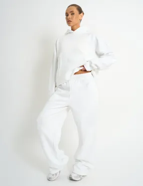 Kaiia Embossed Wide Leg Joggers White