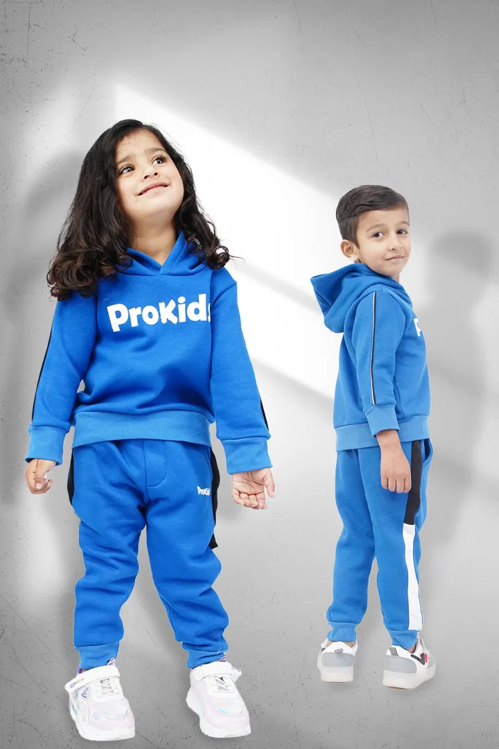 KIDS HOOD SET R.BLUE FRONT PRINT