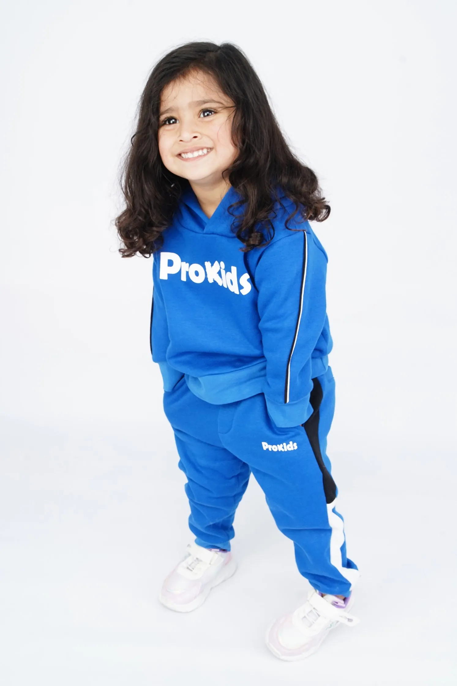 KIDS HOOD SET R.BLUE FRONT PRINT