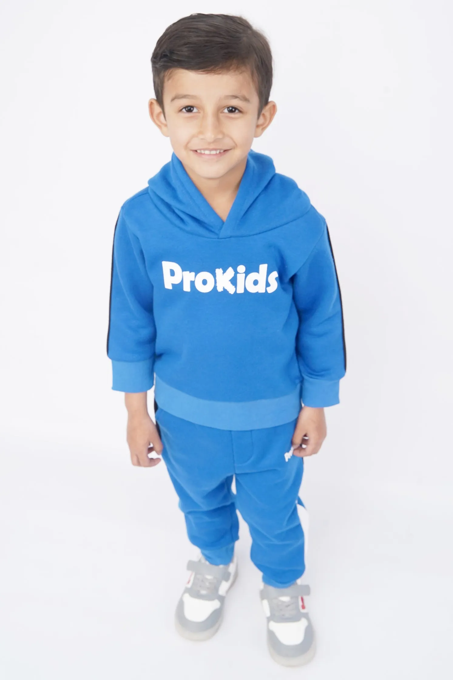 KIDS HOOD SET R.BLUE FRONT PRINT