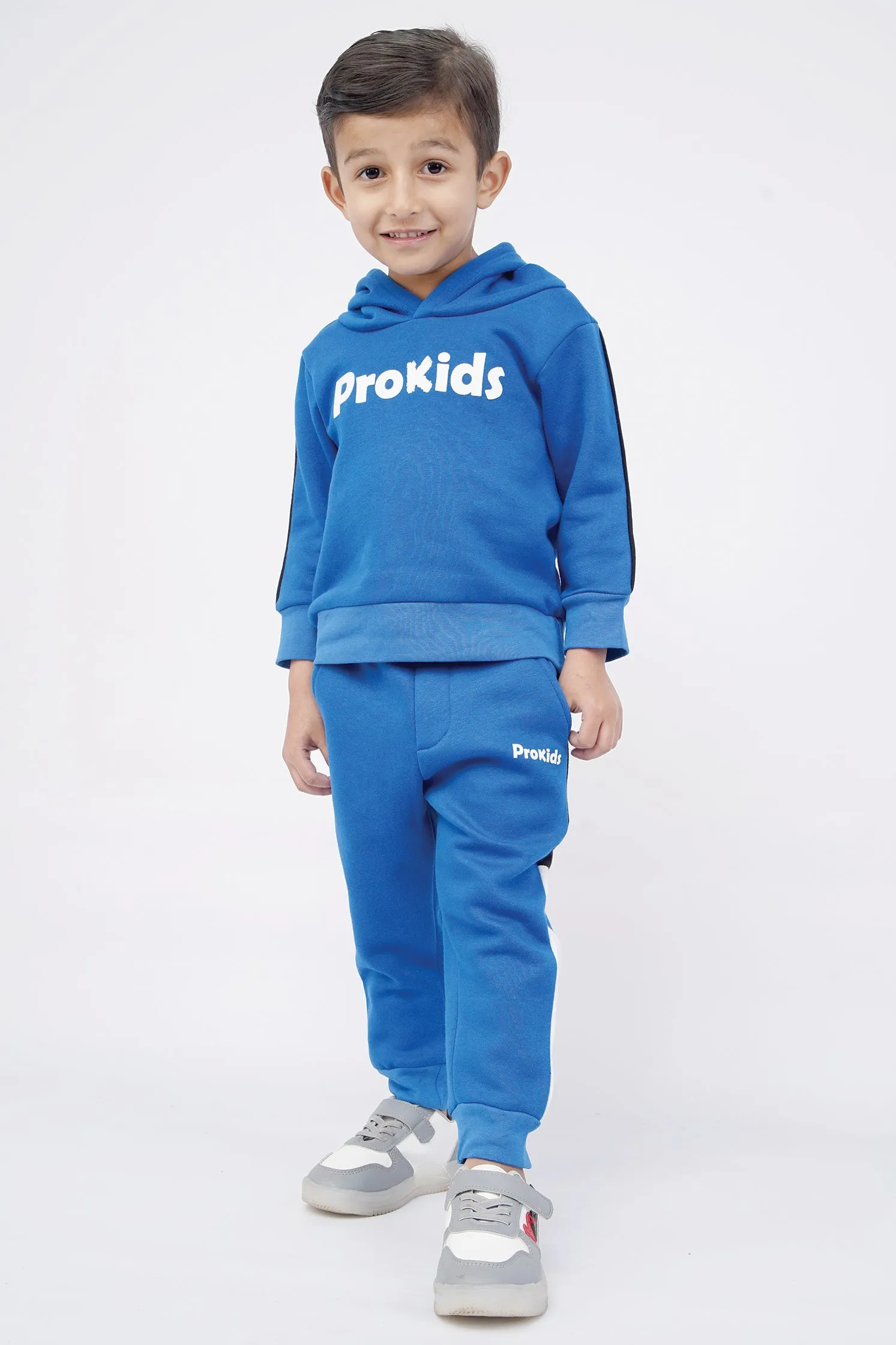 KIDS HOOD SET R.BLUE FRONT PRINT