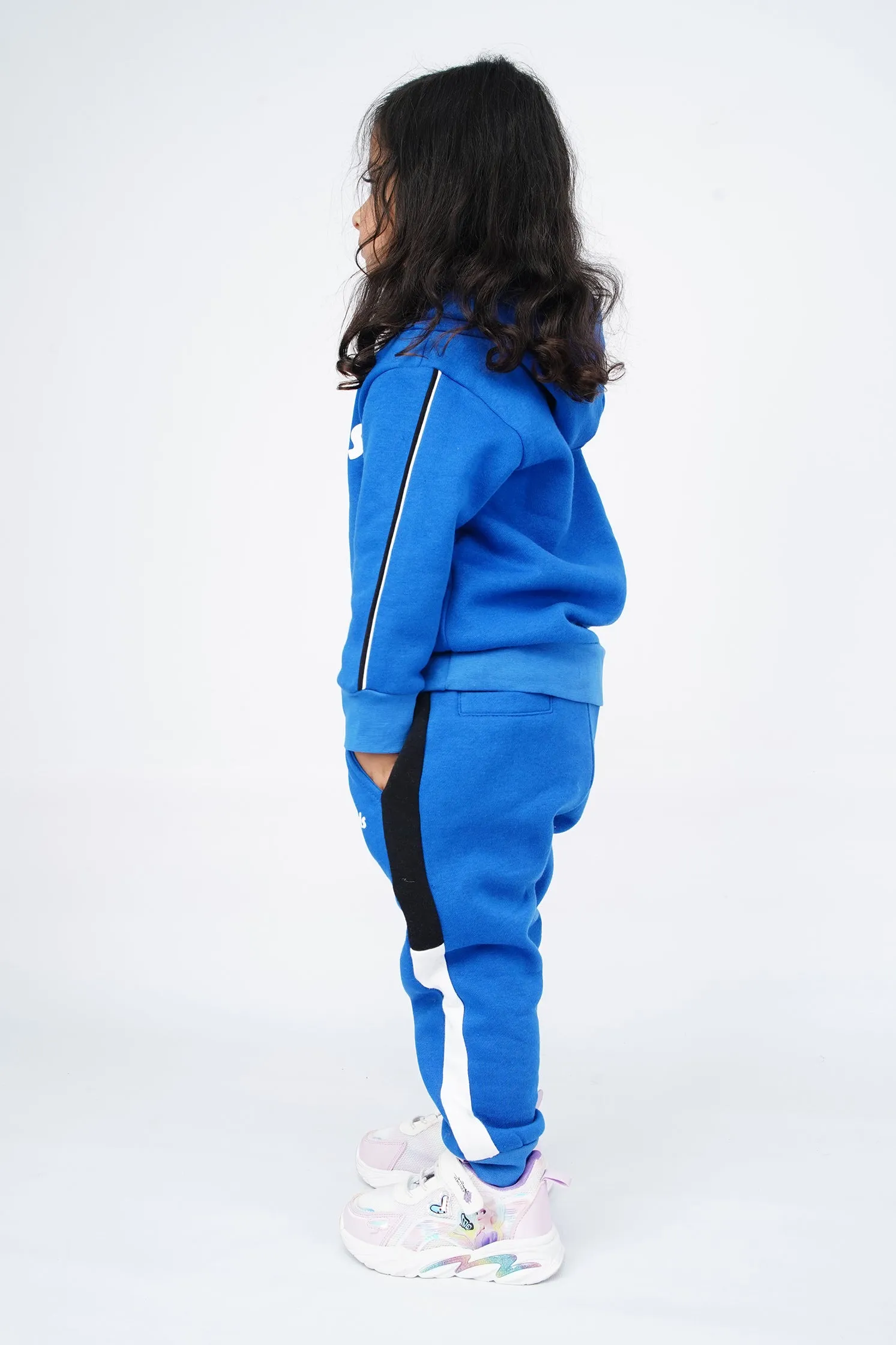 KIDS HOOD SET R.BLUE FRONT PRINT