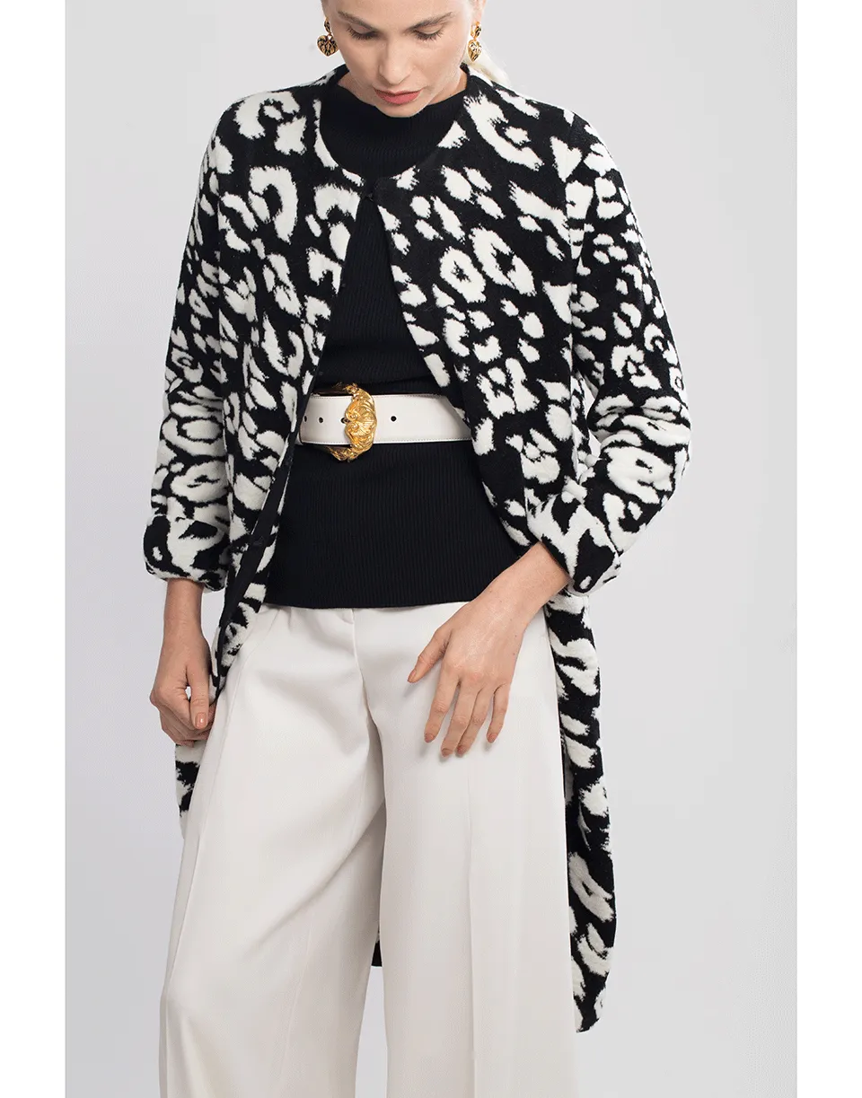 Leopard Knit Coat