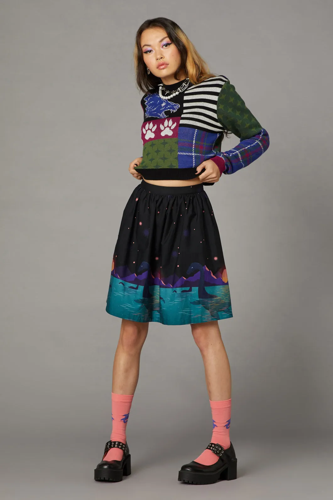 Loch Ness Print Skirt