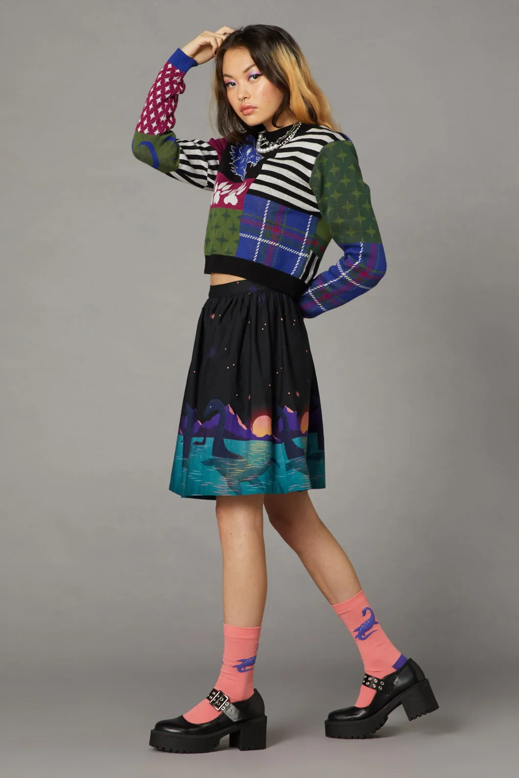Loch Ness Print Skirt