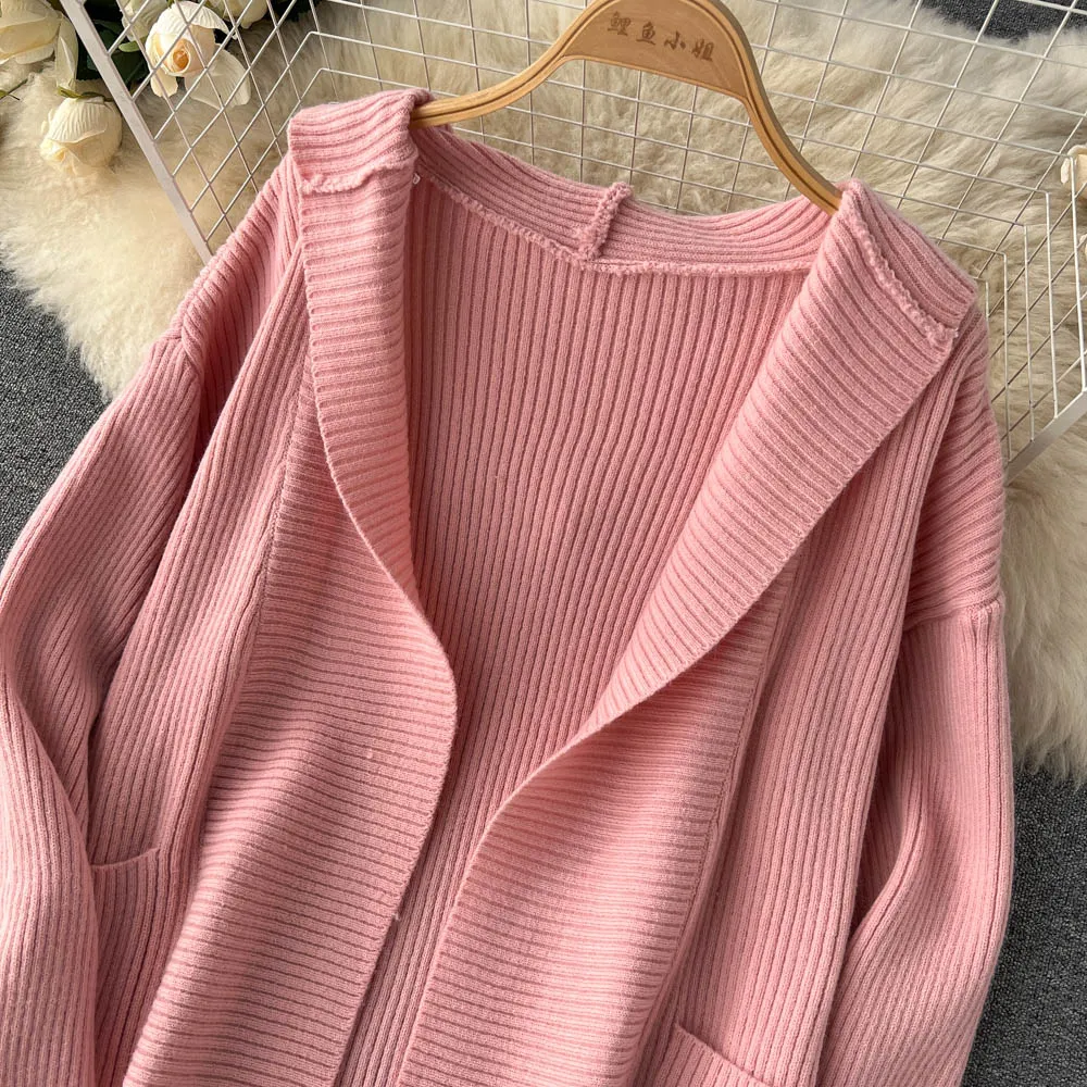 Loose-fitting Cardigan&Slip Dress Knitted 2Pcs