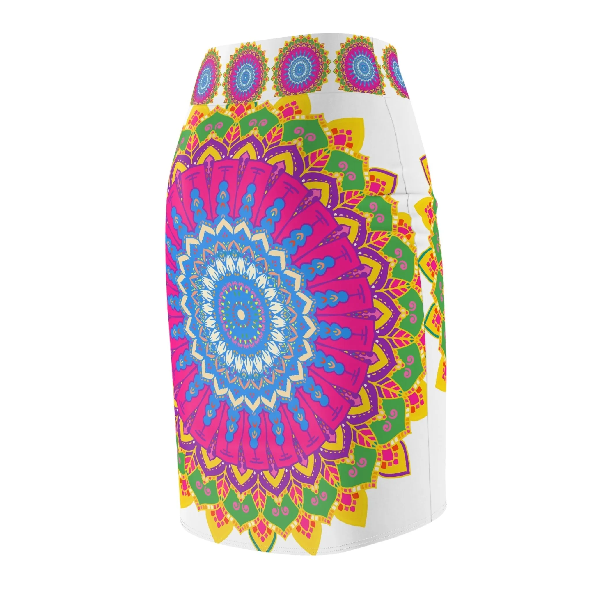 Mandala Pencil Skirt - Bohemian Elegance