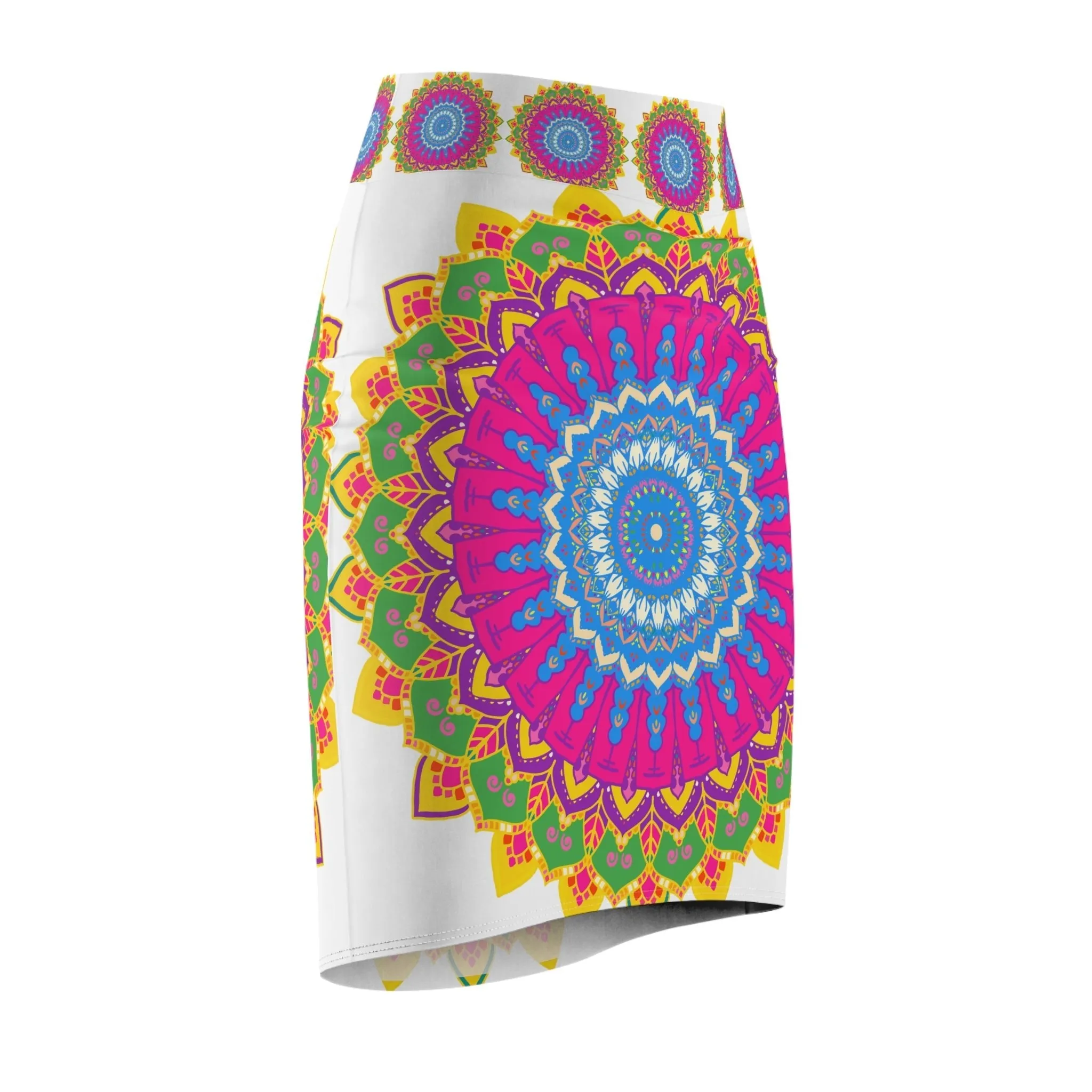 Mandala Pencil Skirt - Bohemian Elegance