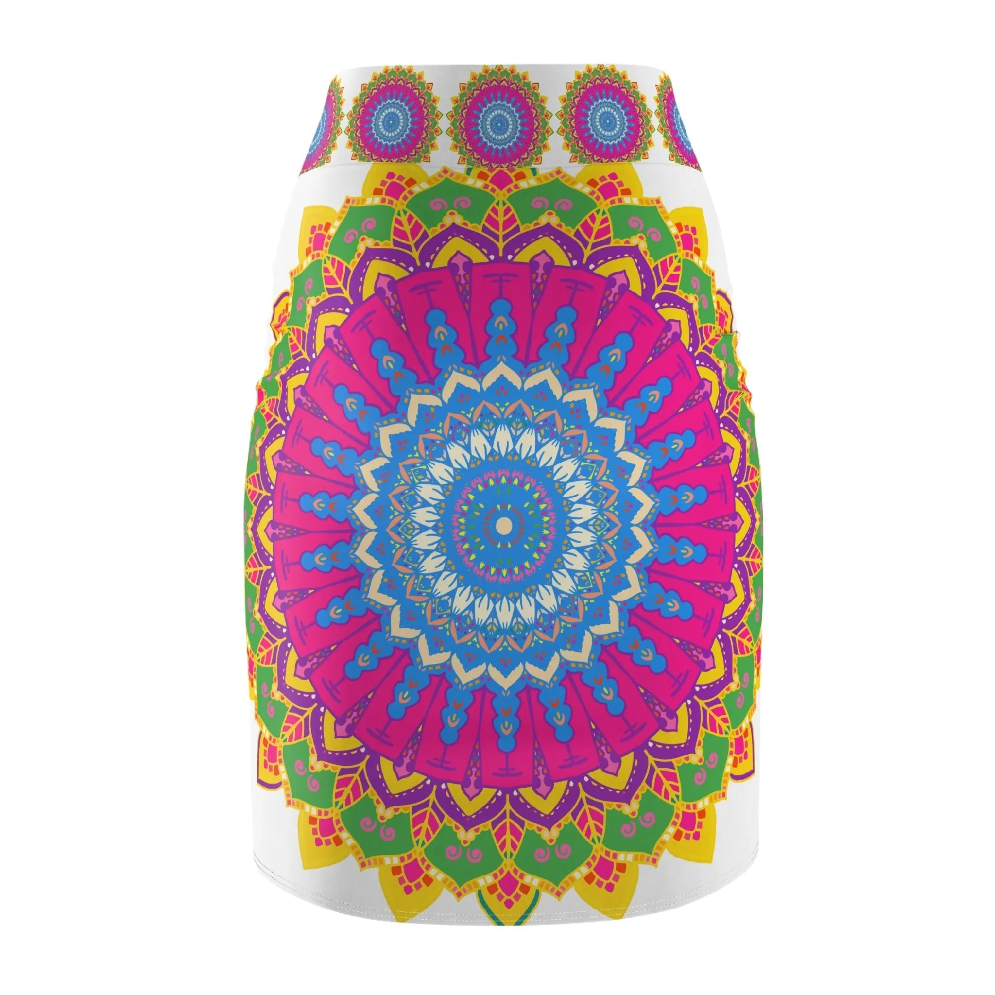 Mandala Pencil Skirt - Bohemian Elegance