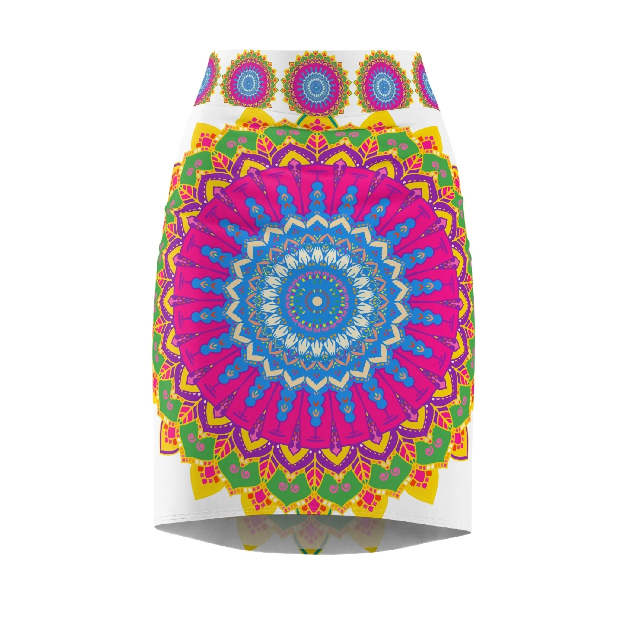 Mandala Pencil Skirt - Bohemian Elegance