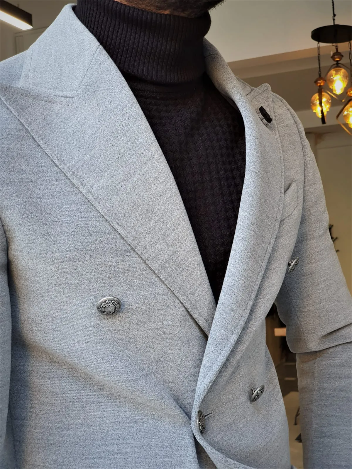 Mason Slim Fit Special Edition Double Breast Gray Woolen Coat ( Available in 4 Colors)