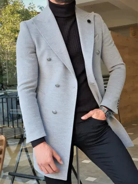 Mason Slim Fit Special Edition Double Breast Gray Woolen Coat ( Available in 4 Colors)