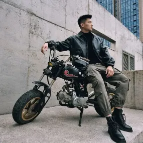 Men's Multi-Pocket Cargo Pants – Korean Style Techwear Biker Trousers for Autumn