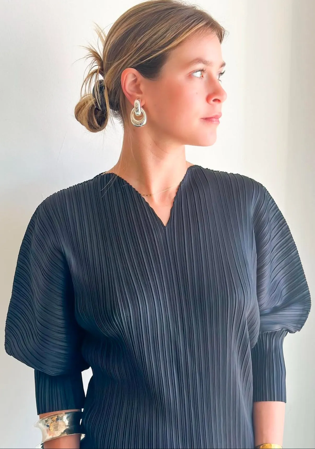 Micro-pleat Accordion Dress