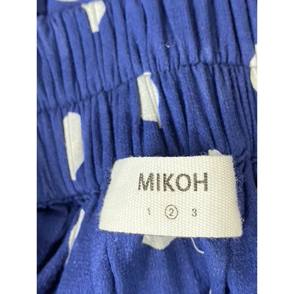 MIKOH Women's Delia Navy Polka Dot Maxi High Slit Elastic Waist Skirt SZ 2