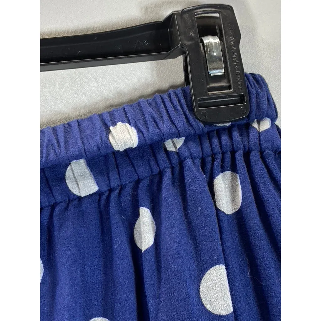 MIKOH Women's Delia Navy Polka Dot Maxi High Slit Elastic Waist Skirt SZ 2