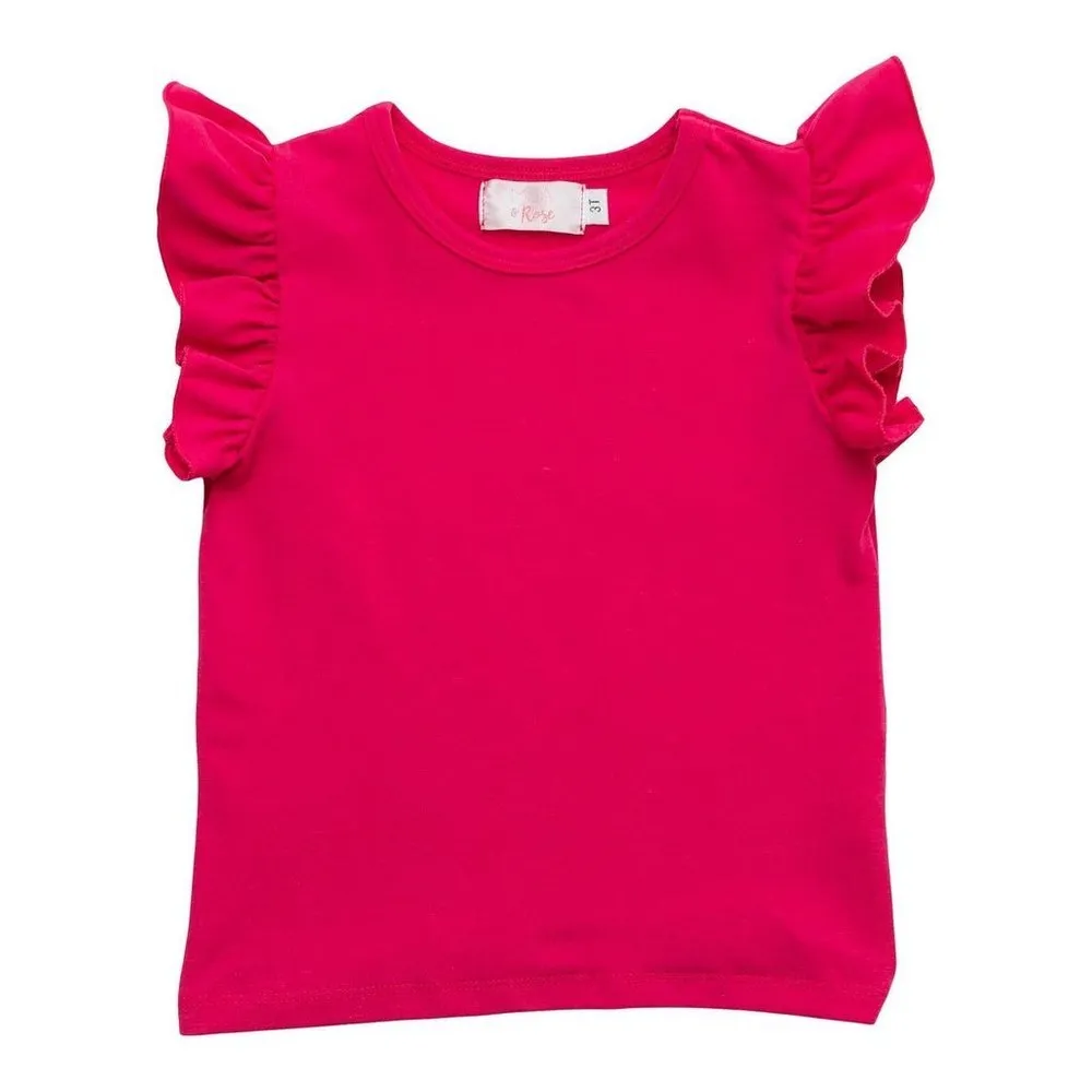 Mila & Rose Hot Pink Ruffle Tee and Follow the Rainbow Skirt Set