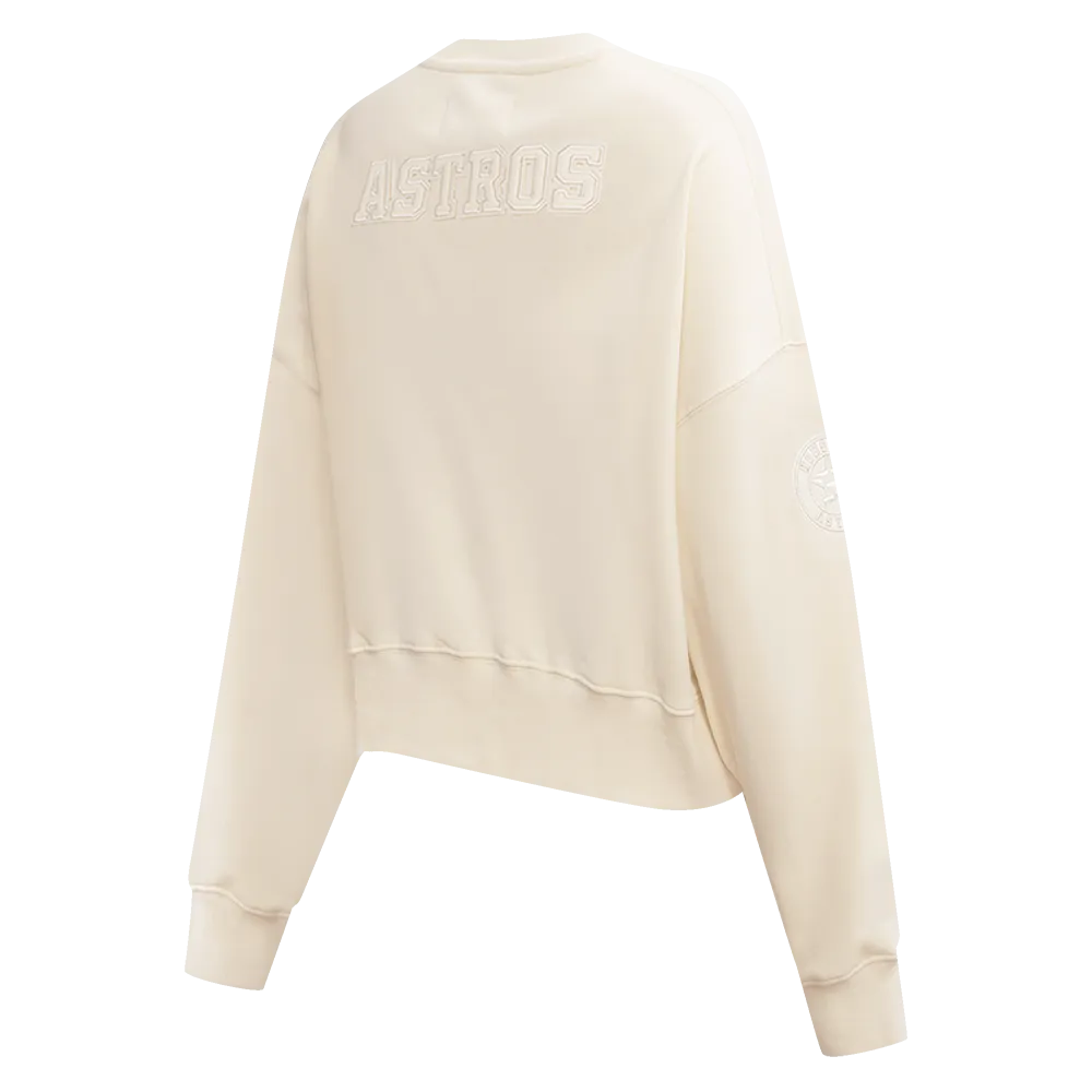 MLB HOUSTON ASTROS NEUTRAL WOMEN'S CREWNECK (EGGSHELL)