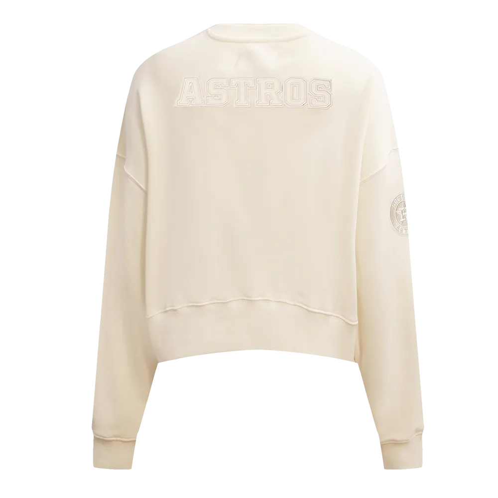 MLB HOUSTON ASTROS NEUTRAL WOMEN'S CREWNECK (EGGSHELL)