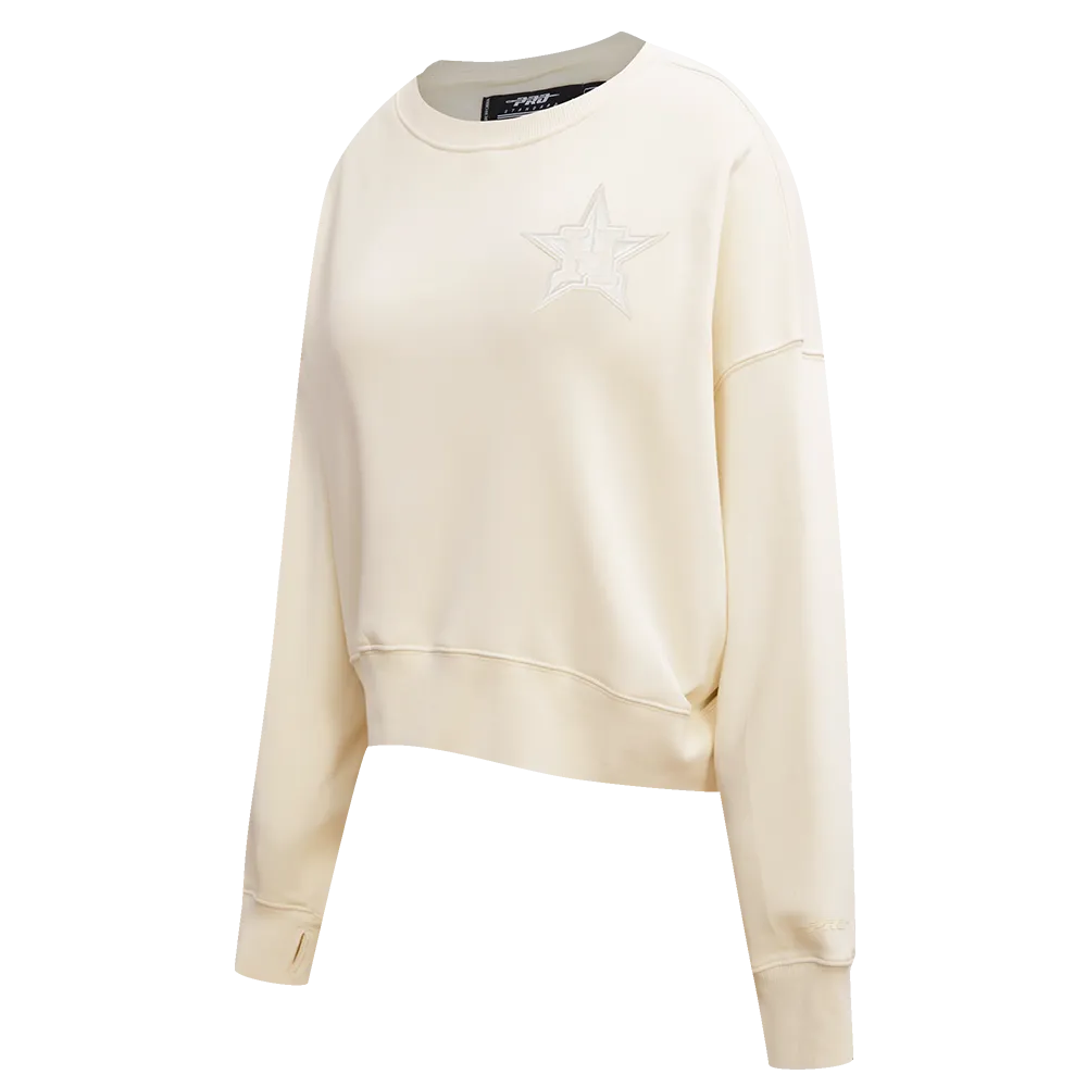 MLB HOUSTON ASTROS NEUTRAL WOMEN'S CREWNECK (EGGSHELL)