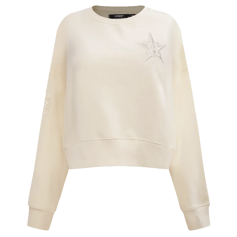 MLB HOUSTON ASTROS NEUTRAL WOMEN'S CREWNECK (EGGSHELL)