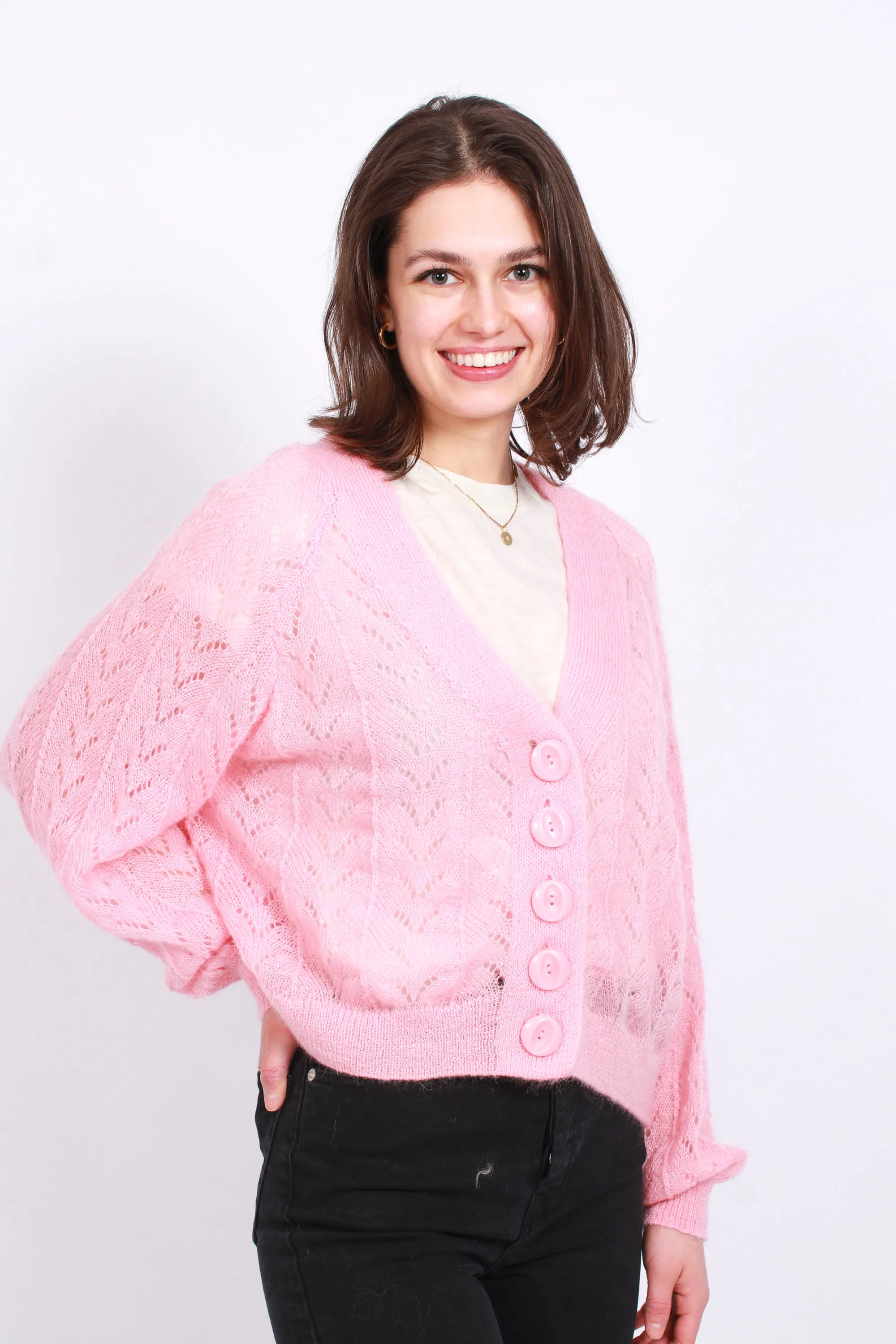 Mohair Cardigan - Pink