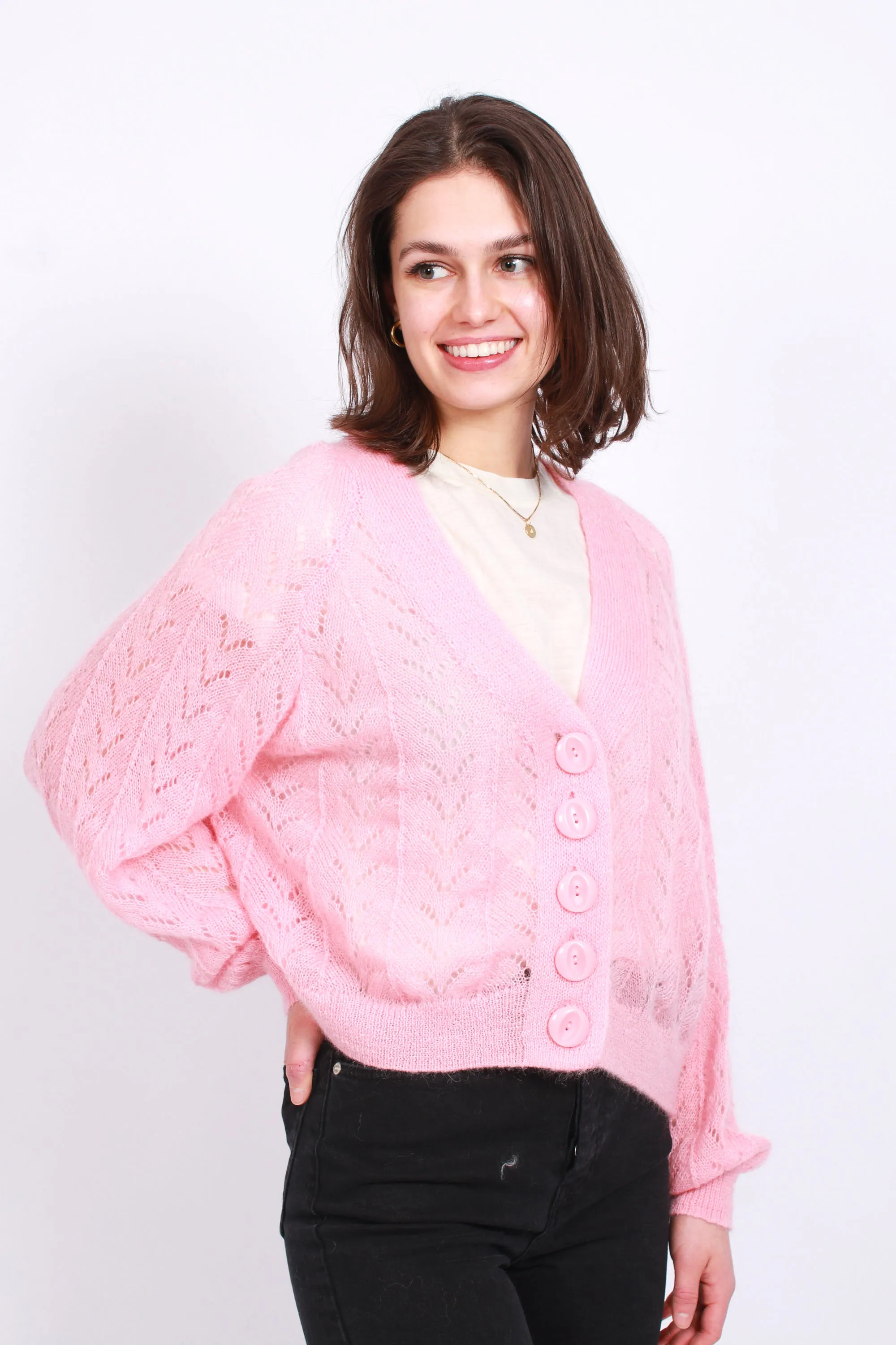 Mohair Cardigan - Pink
