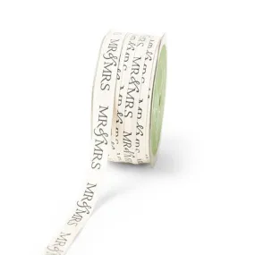 Mr. & Mrs. Ivory Canvas Ribbon (30 yards)