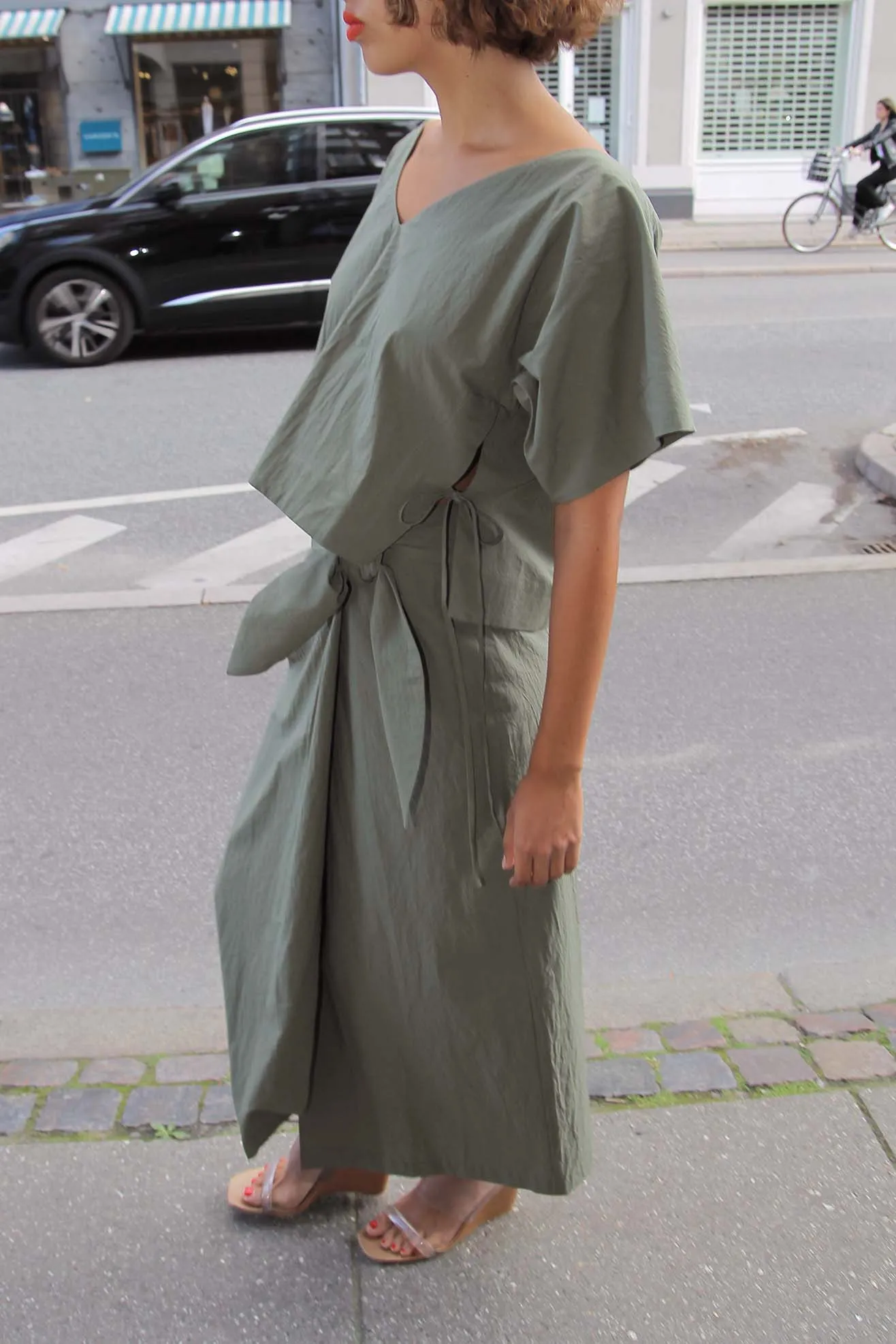 MR. LARKIN, Carlo Wrap Skirt, Loden