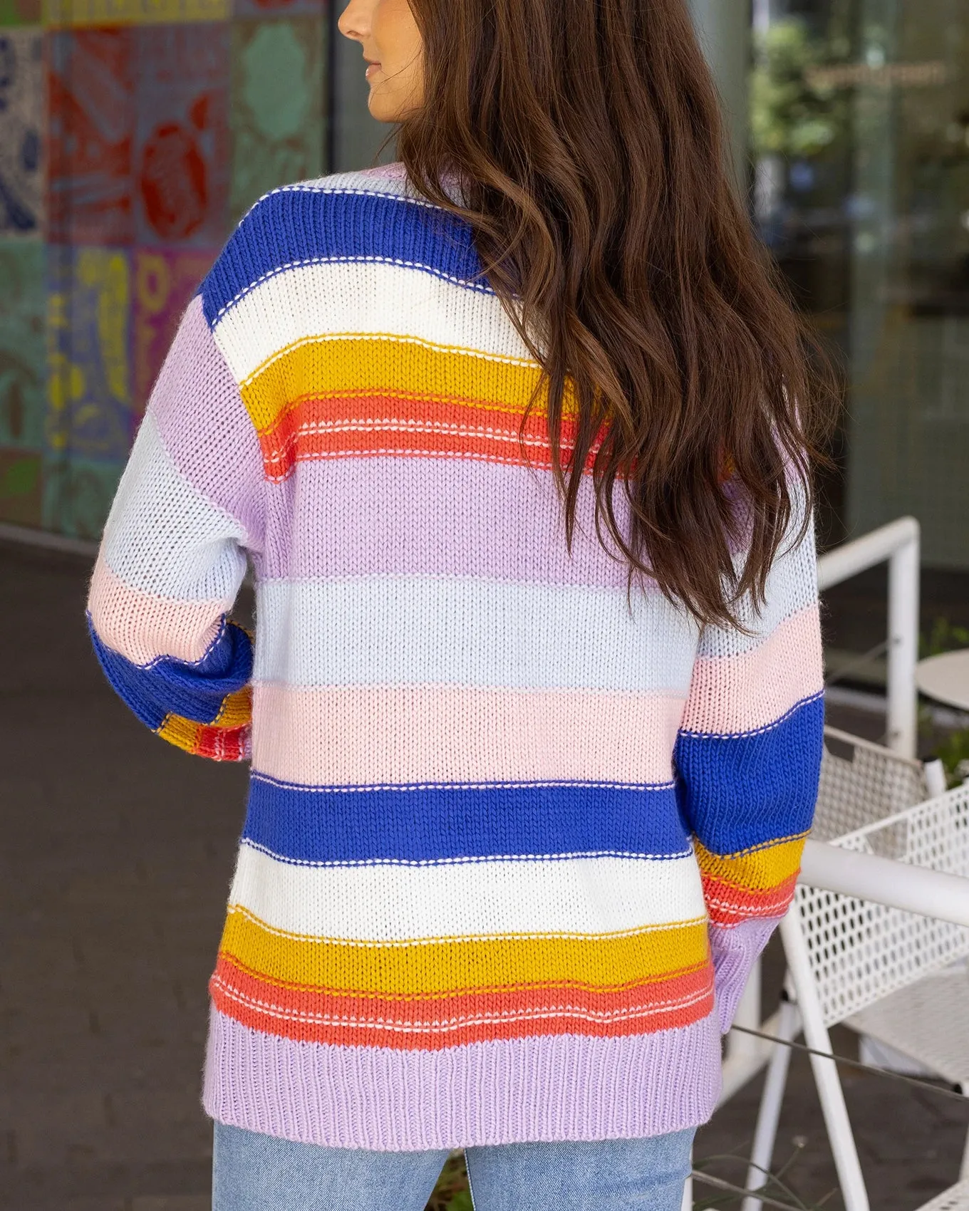 Multi Color Block Cardigan