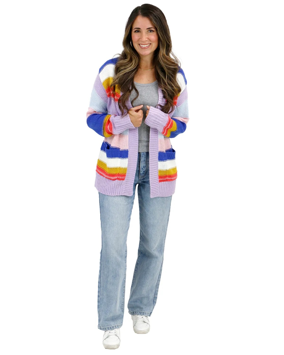 Multi Color Block Cardigan